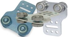 19 mm rail katrol met dubbele gelagerde wielen&nbsp;- schuifzeil hang katrol - deur katrol - opleggerschuifrol - zeilrollen -