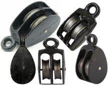 3 mm diameter touw of kabel 12 mm kleine katrol dubbel - hijskatrol - sierkatrol - decoratiekatrol - gietijzer katrol - katroll