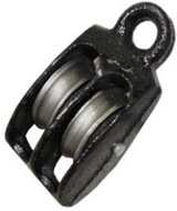 3 mm diameter touw of kabel 12 mm kleine katrol dubbel - hijskatrol - sierkatrol - decoratiekatrol - gietijzer katrol - katroll