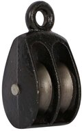 3 mm diameter touw of kabel 12 mm kleine katrol dubbel - hijskatrol - sierkatrol - decoratiekatrol - gietijzer katrol - katroll