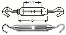 m6 x 100 mm spanschroef Haak-haak verzinkt&nbsp;- draadspanner - schroefspanner - spanwartel - windverbandspanner - schroefwa