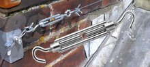 m6 x 100 mm spanschroef Haak-haak verzinkt&nbsp;- draadspanner - schroefspanner - spanwartel - windverbandspanner - schroefwa