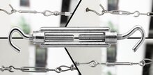 m6 x 60 mm spanschroef Haak-haak verzinkt - draadspanner - schroefspanner - spanwartel - windverbandspanner - schroefwartel