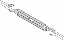 m6 x 60 mm spanschroef Haak-haak verzinkt - draadspanner - schroefspanner - spanwartel - windverbandspanner - schroefwartel