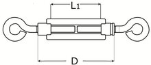 m8 x 110 draadspanner oog - oog verzinkt gebogen oog - spanner - spanschroef &nbsp;- windverbandspanner - constructiespanner