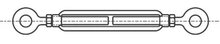 &nbsp;m5 x 70 draadspanner oog - oog verzinkt gebogen oog - spanner - spanschroef &nbsp;- windverbandspanner - constructies