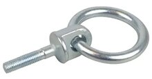 M10 x 35mm ring met bout - bindoog - cantonal ring - vastzetring - aanlijnring - paardentrailerring