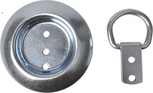 96 mm ronde vloerring met bevestigingsring 34 mm x 48 mm - opbouw vloeranker - vloeroog - bindoog - aanhangeroog- sjoroog