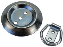 96 mm ronde vloerring met bevestigingsring 34 mm x 48 mm - opbouw vloeranker - vloeroog - bindoog - aanhangeroog- sjoroog