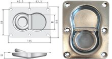 105 x 145&nbsp;mm en 22 mm diep verzinkt&nbsp;vloeroog langwerpig - bindoog verzonken - vloeranker - vloerring&nbsp;- sjo