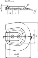 71 x 62 mm halfronde vloeranker - aanhangeroog - sjoroog - bindoog - vastzetoog - aanhanger beugel - vloerring 