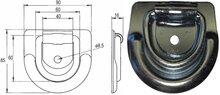 90 x 86 mm sjoroog met 1 bevestigingsgat 8 mm&nbsp;- bindoog - vloeroog - vloeranker - vloerring voor de aanhanger - vastzeto