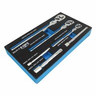 6 delige flexibele ratel set - ratels - ratelset in foam inlay - satra