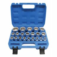 21 delige twaalfkant doppenset - 8 tot 36 mm doppenset - meertanddoppen - veeltand doppen - satra