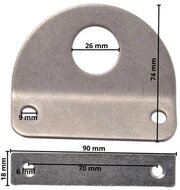 90 x 74 x 18 &nbsp;wandoog&nbsp;- bevestigingsoog - aanhanger bevestigingspunt - wand sjor oog - sjorring voor zijpanelen v