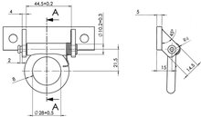 90 x 23 mm verzinkt sjoroog zijwand - vloeranker klapbaar - bindoog - aanhangeroog - sjorring op voetplaat 