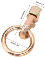39 mm vliegtuigsluiting 5 ton&nbsp;- sjoroog - vastzetoog - bindoog - bindrail oog - vastzetring