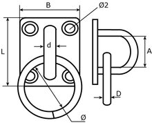 30 x 30 mm rvs aanlegring -&nbsp;vloeroog -&nbsp;&nbsp;bindoog - bevestigingsoog - aanbindring - sjoroog