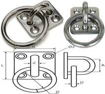 30 x 30 mm rvs aanlegring -&amp;#x00a0;vloeroog -&amp;#x00a0;&amp;#x00a0;bindoog - bevestigingsoog - aanbindring - sjoroog