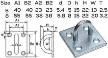 55 x 55 mm 8 mm dik verzinkt dekoog -&nbsp;vloeroog - bindoog - aanhangeroog - montagebeugel&nbsp;- grondplaat