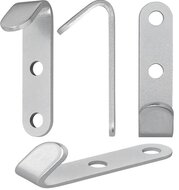 52 x 13 x 2 mm verzinkt corrosseriehaak - schroefbaar touwhaak