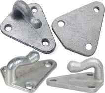 40 x 45 mm &nbsp;gegalvaniseerd metalen driehoek touwhaak - schroefbaar sjorhaak 3 gaten - spanhaak- aanhangerhaak