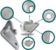 40 x 45 mm &nbsp;gegalvaniseerd metalen driehoek touwhaak - schroefbaar sjorhaak 3 gaten - spanhaak- aanhangerhaak