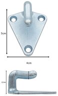 40 x 45 mm &nbsp;gegalvaniseerd metalen driehoek touwhaak - schroefbaar sjorhaak 3 gaten - spanhaak- aanhangerhaak
