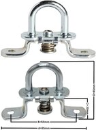 42 x 22mm verzinkt ovale draaibare zeilsluiting -&nbsp;huifsluiting metaal - tourniquet - zeiloog - bindoog - draaiwervel&nbsp;