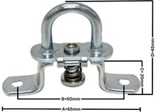 42 x 22mm verzinkt ovale draaibare zeilsluiting -&nbsp;huifsluiting metaal - tourniquet - zeiloog - bindoog - draaiwervel&nbsp;