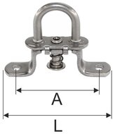 42 x 22mm verzinkt ovale draaibare zeilsluiting -&nbsp;huifsluiting metaal - tourniquet - zeiloog - bindoog - draaiwervel&nbsp;