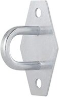 40 X 30 mm verzinkt huifsluiting op voetplaat met 2 schroefogen - bindoog - zeiloog - sjoroog - beugel op voetplaat - spanoog