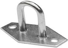40 X 30 mm verzinkt huifsluiting op voetplaat met 2 schroefogen - bindoog - zeiloog - sjoroog - beugel op voetplaat - spanoog