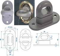 42 x 22 mm draaisluiting kunststof - zeilsluiting - patentdraaier - twistlock voor dekzeilen en gaaskleden - tourniquet draaier