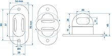 42 x 22 mm draaisluiting kunststof - zeilsluiting - patentdraaier - twistlock voor dekzeilen en gaaskleden - tourniquet draaier