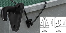 43 x 37 mm zwarte kunstof touwhaak - nylon bindhaak - eleastiekhaak - aanhangernet haak - carrosseriehaak&nbsp;- zeilhaak