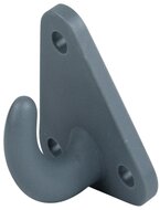 43 x 37 mm grijze kunstof touwhaak - nylon bindhaak - eleastiekhaak - aanhangernet haak - carrosseriehaak - zeilhaak