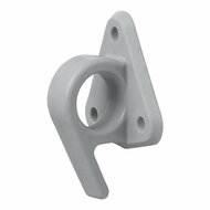 65 x 45 mm nylon - kunstof touwhaak met oog en haak op voetplaat - gaaskleedhaak - bevestigingshaak - montageoog - zeiloog - bi