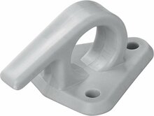 65 x 45 mm nylon - kunstof touwhaak met oog en haak op voetplaat - gaaskleedhaak - bevestigingshaak - montageoog - zeiloog - bi