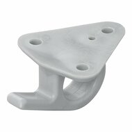 65 x 45 mm nylon - kunstof touwhaak met oog en haak op voetplaat - gaaskleedhaak - bevestigingshaak - montageoog - zeiloog - bi
