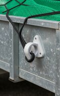 65 x 45 mm nylon - kunstof touwhaak met oog en haak op voetplaat - gaaskleedhaak - bevestigingshaak - montageoog - zeiloog - bi