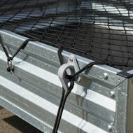 65 x 45 mm nylon - kunstof touwhaak met oog en haak op voetplaat - gaaskleedhaak - bevestigingshaak - montageoog - zeiloog - bi