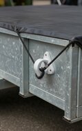 65 x 45 mm nylon - kunstof touwhaak met oog en haak op voetplaat - gaaskleedhaak - bevestigingshaak - montageoog - zeiloog - bi