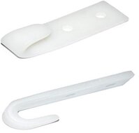 65 x 20 mm wit kunststof nylon&nbsp;touwhaak schroefbevestiging&nbsp;- witte bindhaak voor de aanhanger - sjorhaak - nethaa