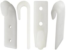 65 x 20 mm wit kunststof nylon&nbsp;touwhaak schroefbevestiging&nbsp;- witte bindhaak voor de aanhanger - sjorhaak - nethaa