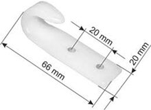 65 x 20 mm wit kunststof nylon&nbsp;touwhaak schroefbevestiging&nbsp;- witte bindhaak voor de aanhanger - sjorhaak - nethaa