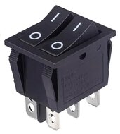 28x22 mm dubbele tuimelschakelaar 6 amp&egrave;re - 250 volt on/off schakelaar - wipschakelaar - gmp