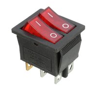 28x22 mm dubbele tuimelschakelaar 6 amp&egrave;re - 250 volt on/off schakelaar - verlichte wipschakelaar - gmp