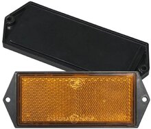 102mm x 40mm oranje / amber reflector rechthoek met&nbsp;e4&nbsp;keurmerk - reflector met schroefgaten - boutverbinding ref