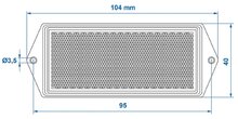 102mm x 40mm oranje / amber reflector rechthoek met&nbsp;e4&nbsp;keurmerk - reflector met schroefgaten - boutverbinding ref